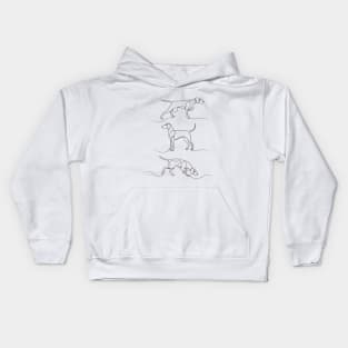 Continuous Line Weimaraners (Light Taupe Background) Kids Hoodie